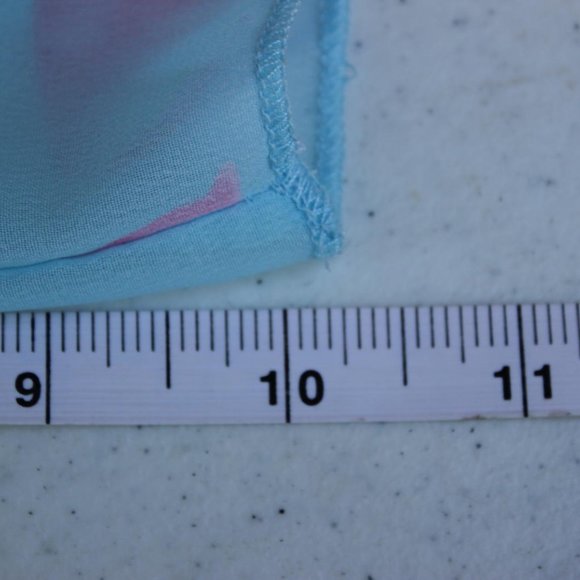 WOMENS MID LENGTH LIGHTWEIGHT DUSTER COVER UP SIZE MEDIUM LIGHT BLUE PINK FLOWER - Picture 5 of 8